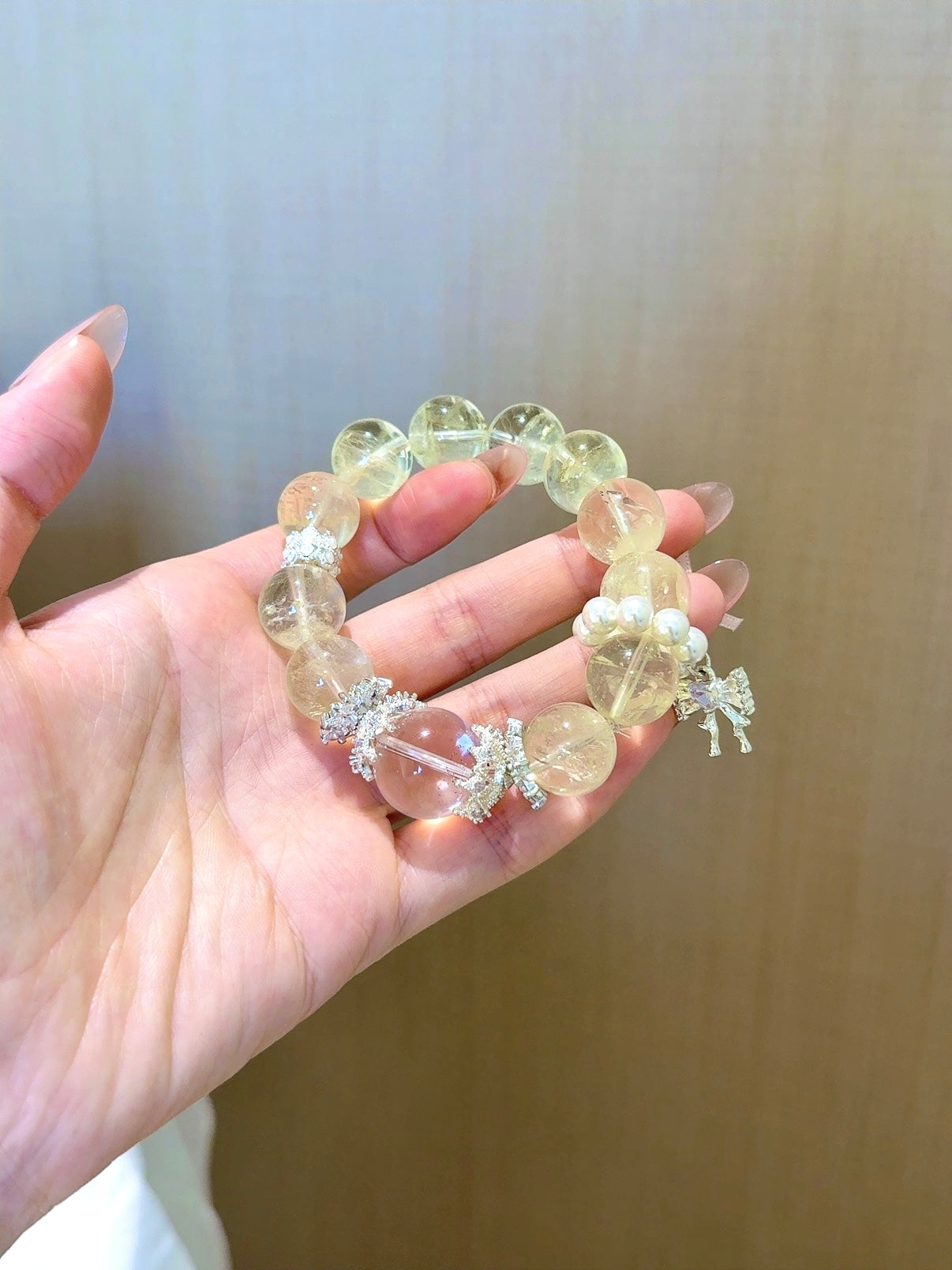 ▫️▪️ Citrine white crystal bracelet
